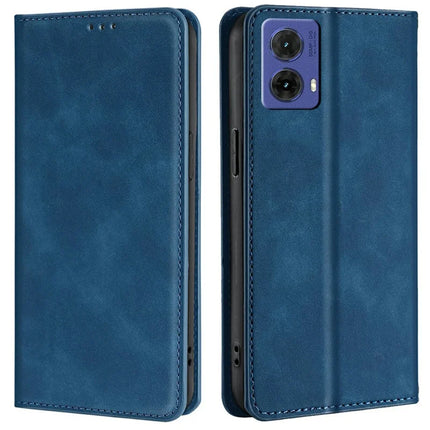 For Motorola Moto G85 5G / S50 Neo 5G Wallet Case PU Leather Magnetic Closing Phone Cover - Blue