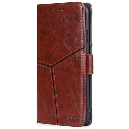 For Motorola Moto G85 5G / S50 Neo 5G Case Geometric Splicing PU Leather Phone Cover