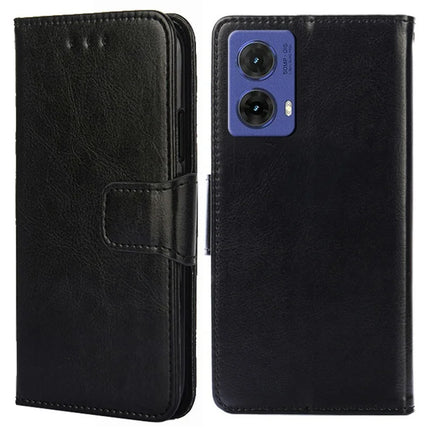 For Motorola Moto G85 5G / S50 Neo 5G Case Wallet PU Leather + TPU Folding Stand Phone Cover - Black