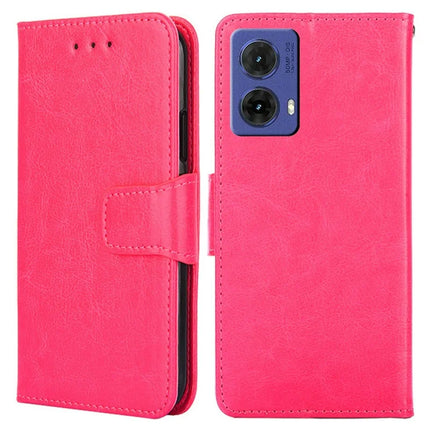 For Motorola Moto G85 5G / S50 Neo 5G Case Wallet PU Leather + TPU Folding Stand Phone Cover - Rose