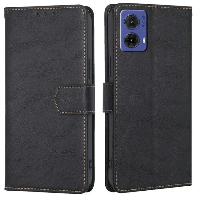 For Motorola Moto G85 5G / S50 Neo 5G Case Leather Phone Cover with RFID Blocking Wallet - Black