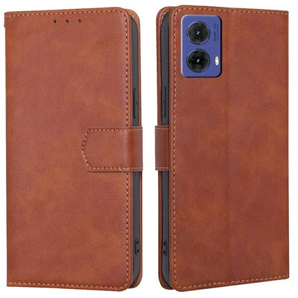 For Motorola Moto G85 5G / S50 Neo 5G Case Leather Phone Cover with RFID Blocking Wallet - Brown