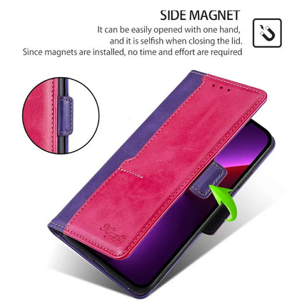 For Motorola Moto G85 5G / S50 Neo 5G Case Contrast Color Wallet Leather Phone Cover