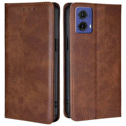 For Motorola Moto G85 5G / S50 Neo 5G Case PU Leather Calf Texture Phone Wallet Cover - Brown