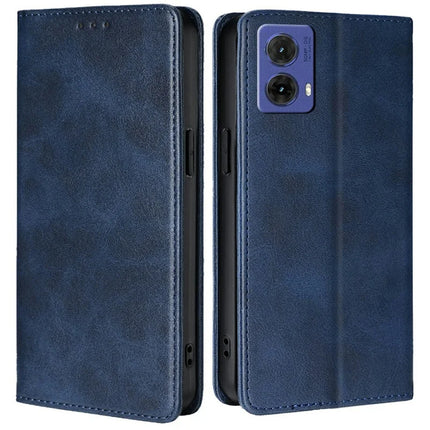 For Motorola Moto G85 5G / S50 Neo 5G Case PU Leather Calf Texture Phone Wallet Cover - Sapphire