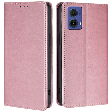 For Motorola Moto G85 5G / S50 Neo 5G Case PU Leather Calf Texture Phone Wallet Cover - Rose Gold