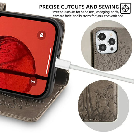 For Motorola Moto G85 5G / S50 Neo 5G Case PU Leather Wallet Phone Cover Tree Deer Imprinted