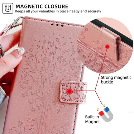 For Motorola Moto G85 5G / S50 Neo 5G Case PU Leather Wallet Phone Cover Tree Deer Imprinted