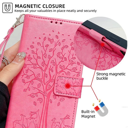 For Motorola Moto G85 5G / S50 Neo 5G Case PU Leather Wallet Phone Cover Tree Deer Imprinted