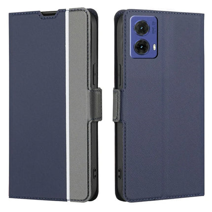 For Motorola Moto G85 5G / S50 Neo 5G Case Card Holder Twill Texture Leather Phone Cover - Blue