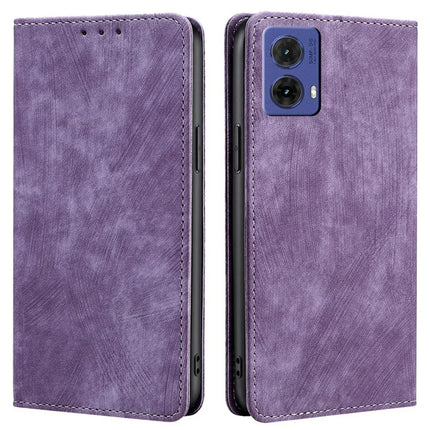 For Motorola Moto G85 5G / S50 Neo 5G Case RFID Blocking Wallet Leather Phone Cover - Purple