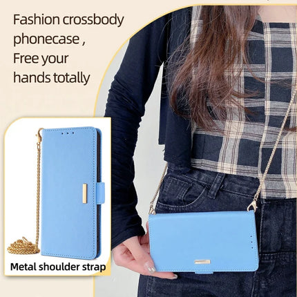 For Motorola Moto G85 5G / S50 Neo 5G Case PU Leather Wallet Stand Phone Cover with Crossbody Shoulder Strap