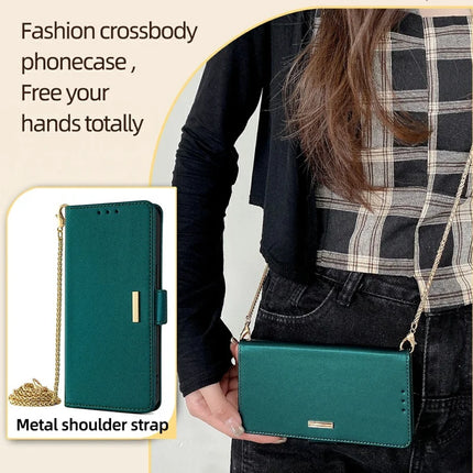 For Motorola Moto G85 5G / S50 Neo 5G Case PU Leather Wallet Stand Phone Cover with Crossbody Shoulder Strap