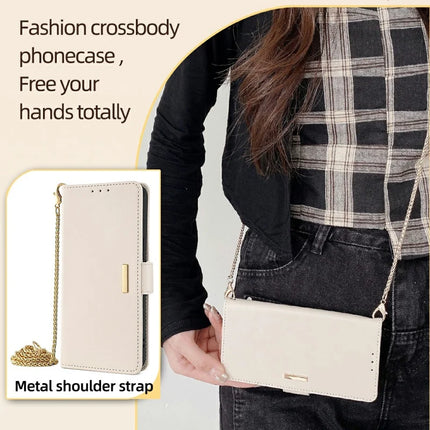 For Motorola Moto G85 5G / S50 Neo 5G Case PU Leather Wallet Stand Phone Cover with Crossbody Shoulder Strap