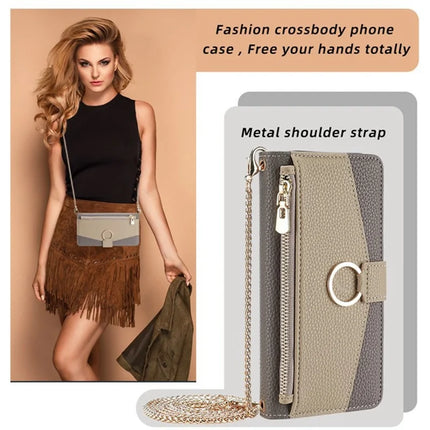 For Motorola Moto G85 5G / S50 Neo 5G Case Mirror Wallet Leather Phone Cover with Chain Shoulder Strap