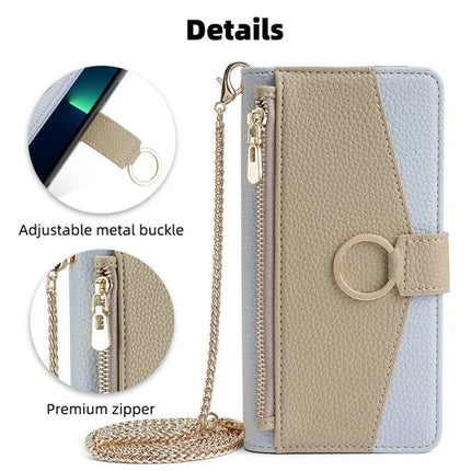 For Motorola Moto G85 5G / S50 Neo 5G Case Mirror Wallet Leather Phone Cover with Chain Shoulder Strap