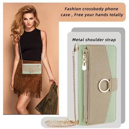 For Motorola Moto G85 5G / S50 Neo 5G Case Mirror Wallet Leather Phone Cover with Chain Shoulder Strap