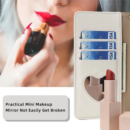 For Motorola Moto G85 5G / S50 Neo 5G Case Mirror Wallet Leather Phone Cover with Chain Shoulder Strap