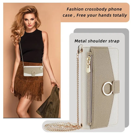 For Motorola Moto G85 5G / S50 Neo 5G Case Mirror Wallet Leather Phone Cover with Chain Shoulder Strap