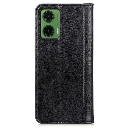 For Motorola Moto G35 5G Stand Case Split Leather Litchi Texture Wallet Phone Cover
