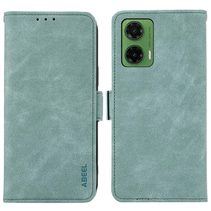 ABEEL For Motorola Moto G35 5G Case PU Leather Folio Stand View RFID Blocking Phone Cover - Baby Blue