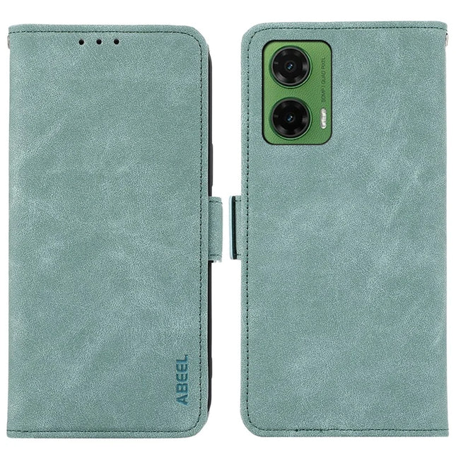 ABEEL For Motorola Moto G35 5G Case PU Leather Folio Stand View RFID Blocking Phone Cover - Baby Blue
