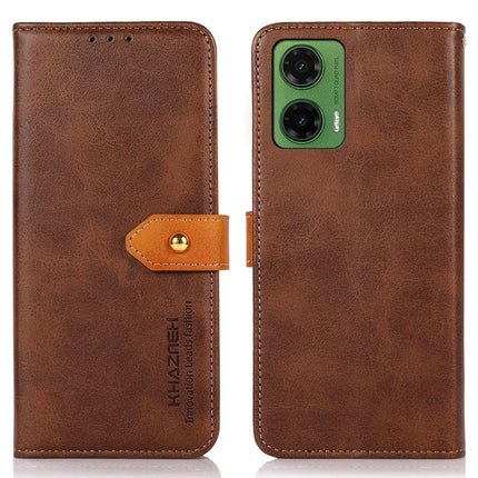 KHAZNEH For Motorola Moto G35 5G Wallet Phone Case Stand Leather Flip Cover - Brown
