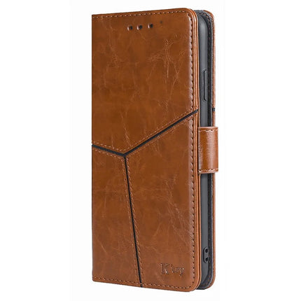 For OnePlus Nord CE4 Lite 5G / Oppo K12x 5G (China) Case Geometric Splicing PU Leather Phone Cover