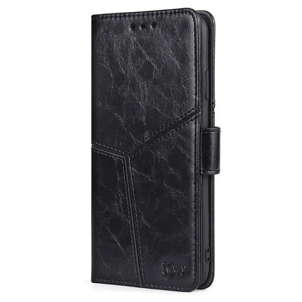 For OnePlus Nord CE4 Lite 5G / Oppo K12x 5G (China) Case Geometric Splicing PU Leather Phone Cover