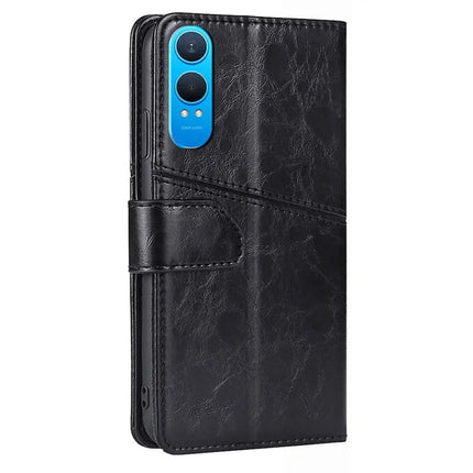 For OnePlus Nord CE4 Lite 5G / Oppo K12x 5G (China) Case Geometric Splicing PU Leather Phone Cover