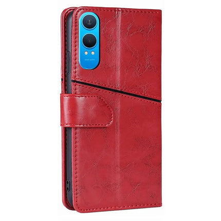 For OnePlus Nord CE4 Lite 5G / Oppo K12x 5G (China) Case Geometric Splicing PU Leather Phone Cover