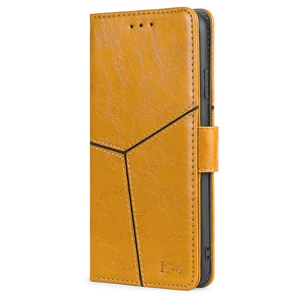 For OnePlus Nord CE4 Lite 5G / Oppo K12x 5G (China) Case Geometric Splicing PU Leather Phone Cover
