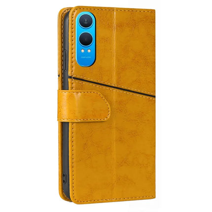 For OnePlus Nord CE4 Lite 5G / Oppo K12x 5G (China) Case Geometric Splicing PU Leather Phone Cover