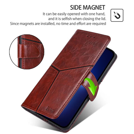 For OnePlus Nord CE4 Lite 5G / Oppo K12x 5G (China) Case Geometric Splicing PU Leather Phone Cover