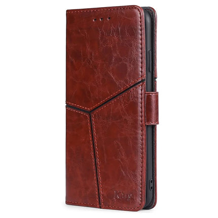 For OnePlus Nord CE4 Lite 5G / Oppo K12x 5G (China) Case Geometric Splicing PU Leather Phone Cover
