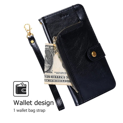 For OnePlus Nord CE4 Lite 5G / Oppo K12x 5G (China) Case Zipper Pocket PU Leather Wallet Flip Phone Cover