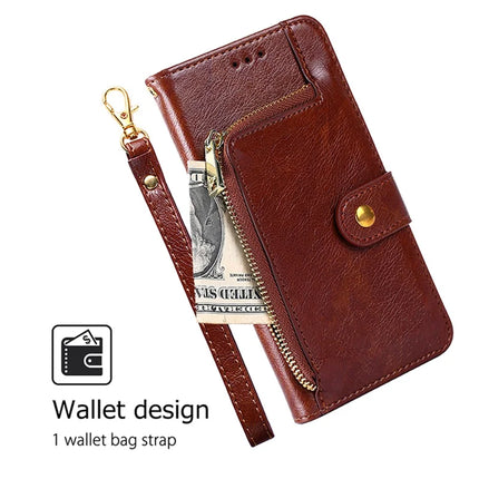 For OnePlus Nord CE4 Lite 5G / Oppo K12x 5G (China) Case Zipper Pocket PU Leather Wallet Flip Phone Cover