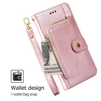 For OnePlus Nord CE4 Lite 5G / Oppo K12x 5G (China) Case Zipper Pocket PU Leather Wallet Flip Phone Cover