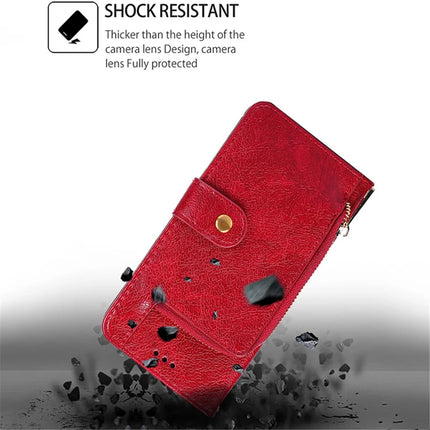 For OnePlus Nord CE4 Lite 5G / Oppo K12x 5G (China) Case Zipper Pocket PU Leather Wallet Flip Phone Cover