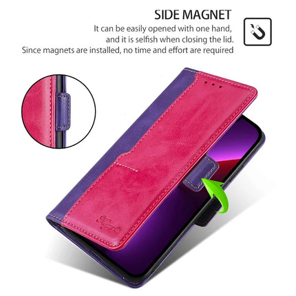 For OnePlus Nord CE4 Lite 5G / Oppo K12x 5G (China) Case Contrast Color Wallet Leather Phone Cover