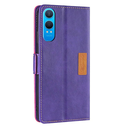 For OnePlus Nord CE4 Lite 5G / Oppo K12x 5G (China) Case Contrast Color Wallet Leather Phone Cover