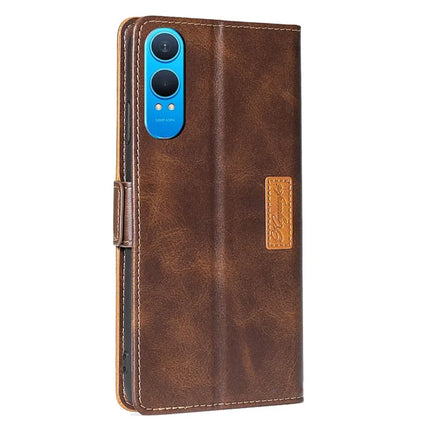 For OnePlus Nord CE4 Lite 5G / Oppo K12x 5G (China) Case Contrast Color Wallet Leather Phone Cover