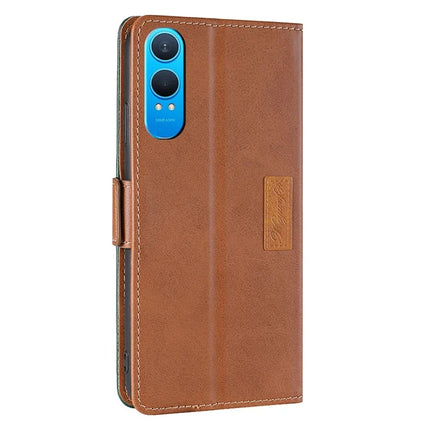 For OnePlus Nord CE4 Lite 5G / Oppo K12x 5G (China) Case Contrast Color Wallet Leather Phone Cover