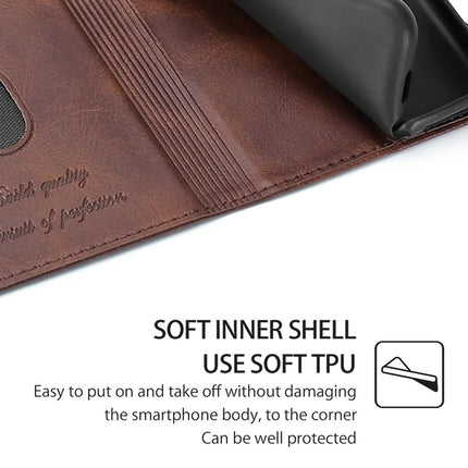 For OnePlus Nord CE4 Lite 5G / Oppo K12x 5G (China) Case Card Slots Cowhide Texture Phone Leather Cover