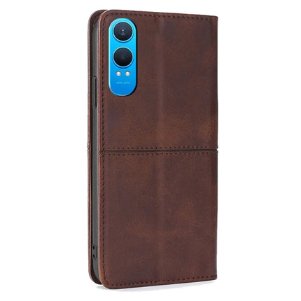 For OnePlus Nord CE4 Lite 5G / Oppo K12x 5G (China) Case Card Slots Cowhide Texture Phone Leather Cover