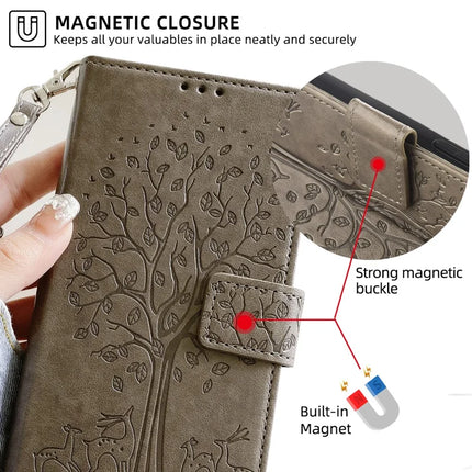 For OnePlus Nord CE4 Lite 5G / Oppo K12x 5G (China) Case PU Leather Wallet Phone Cover Tree Deer Imprinted