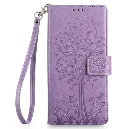 For OnePlus Nord CE4 Lite 5G / Oppo K12x 5G (China) Case PU Leather Wallet Phone Cover Tree Deer Imprinted