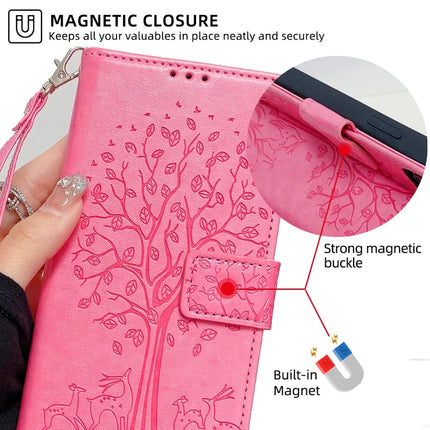 For OnePlus Nord CE4 Lite 5G / Oppo K12x 5G (China) Case PU Leather Wallet Phone Cover Tree Deer Imprinted