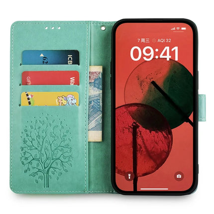 For OnePlus Nord CE4 Lite 5G / Oppo K12x 5G (China) Case PU Leather Wallet Phone Cover Tree Deer Imprinted