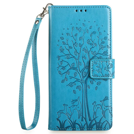 For OnePlus Nord CE4 Lite 5G / Oppo K12x 5G (China) Case PU Leather Wallet Phone Cover Tree Deer Imprinted